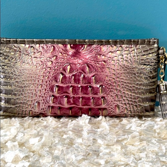 Brahmin 'Kayla' Garnet Ombre Leather Wristlet - Picture 4 of 8